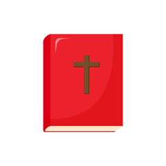 Fototapeta premium Christian greeting card or banner of the Holy Week before Easter. Bible on white background. Vector illustration