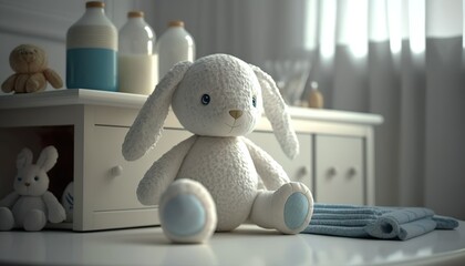 white cute teddy bear (Generative AI)