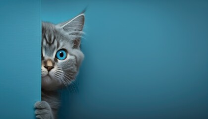 portrait of a cat with blue eyes (Generative AI)