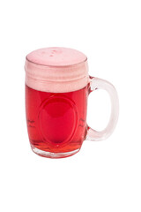 Glass of beer with strawberry