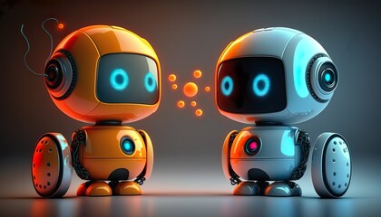 Plakat cartoon robot (Generative AI)