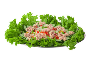 Salad with tomato, onion and tuna