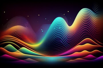 Holography waves abstract background. AI generated