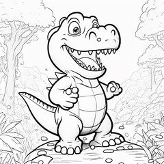 coloring book with dinosaur