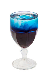 Alcoholic drink, blue drink in a glass