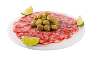 Salami and olives