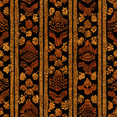 Asian-inspired textile motifs seamless pattern, generative ai
