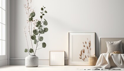  a vase with a plant in it sitting on a table.  generative ai