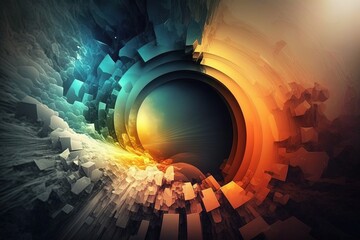  a colorful abstract background with a black hole in the center.  generative ai