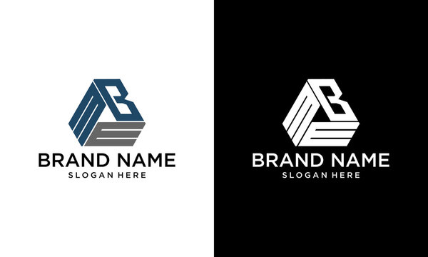 letter mbe or bme triangle modern logo