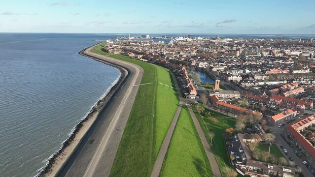 A captivating aerial drone video of Den Helder showcases the city's stunning coastal location and breathtaking scenery from above.