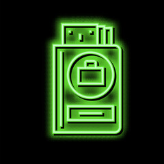 work pay allowance neon glow icon illustration