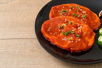 pork Korean marinated or fresh pork raw marinated with Korean spicy paste