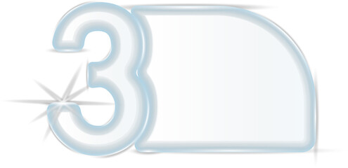 Transparent glass infographic UI template number labels