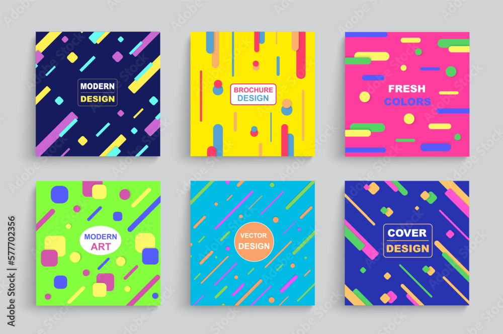 Aufkleber music posters, minimal geometric shapes. light dynamic covers, motion cards for notebook or flyer. s