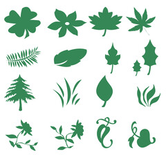 Mix Shape Plants and Flowers Icon line art icon for apps and websites