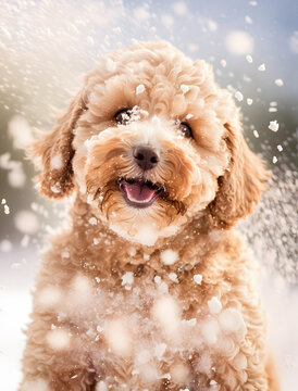 dynamic product photo compelling you to adopt the cutest dog in the world, zoomed in on an adorable fluffy dog's face