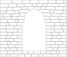 white brick wall with arch gate