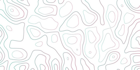 Abstract Topographic map background with wave line. gradient multicolor wave curve lines banner background design. Vector illustration. Line topography map contour background.