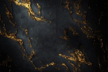 Obraz na płótnie Canvas modern black and golden marble banner for interior trends generative ai