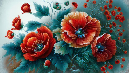 Vibrant Floral Background Impressionist Art |  AI Generated