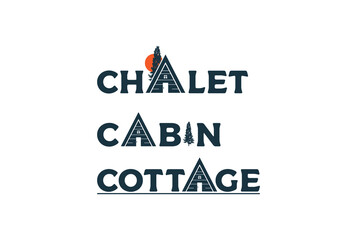 Cabin Chalet Cottage Text Type Font Word Logo for Outdoor Adventure