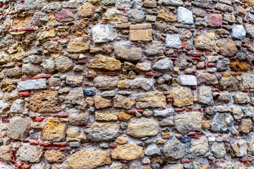 Architectural features in Saint George's Castle, Lisbon, Portugal