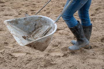 Stable  year  gore  hand  clean  up rose s  muck  i the  arena 
