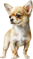 Obraz premium Chihuahua dog illustration created with Generative AI technology