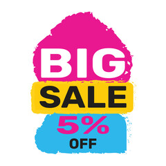 5% Big Sale Vector Design Template.