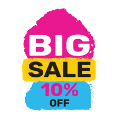 10% Big Sale Vector Design Template.