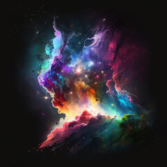 Obraz na płótnie Canvas colorful outer space, rainbows