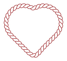 Obraz premium Beautiful Heart Shape Tied Knot Made of Red Rope