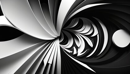 Textures black white 3d abstract modern art. Generative AI