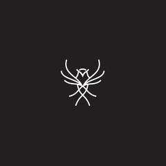 Eagle logo. The logo is made with an eagle with outstretched wings incorporated into the design. Color is white .
