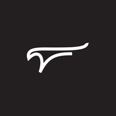 Eagle logo. The logo is made with an eagle with outstretched wings incorporated into the design. Color is white .