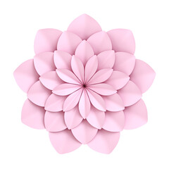 Paper origami flower. White lotus cut from paper. Wedding decorations. Decorative bridal bouquet, isolated floral design elements. Greeting card template.
