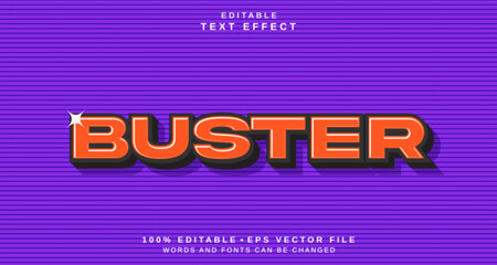 Editable text style effect - Buster text style theme.