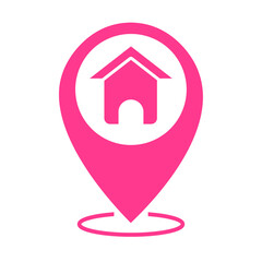 pink home location icon