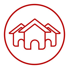 red three home icon circle