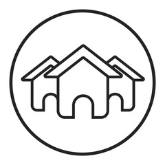 black three home icon circle