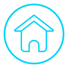 blue home icon circle