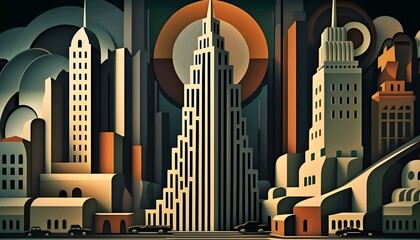 Art Deco cityscape 