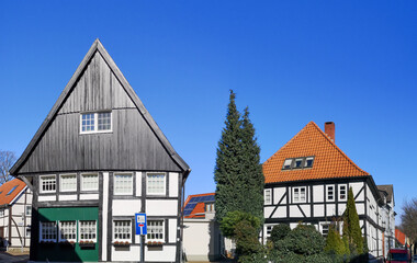 Fassaden der Altstadt von Unna im Ruhrgebiet, Deutschland