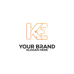 Creative letter KE Logo Design Vector Template. Initial Letter KE Logo Design