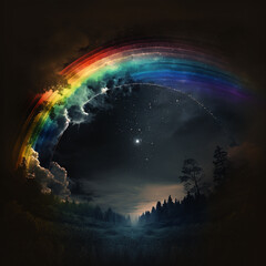 earth and rainbow