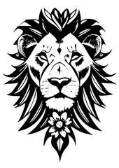 Lion with a flower