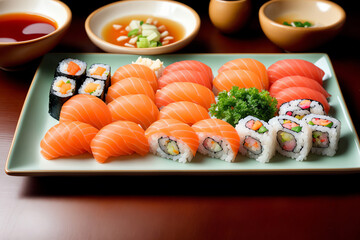 Fototapeta na wymiar Satisfy Your Cravings with Fresh and Delicious Sushi Rolls