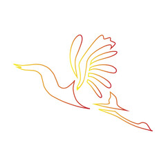 set of crane bird mascot, logo, icon, isolated on white background. animal, bird, beak, crane, crane bird, fire, fire crane bird, fire beak, sticker, clipart, doodle, simple, vector illustration