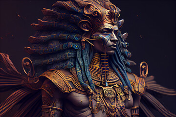 Beautiful abstract Egyptian God Re background. Generative AI technology. - obrazy, fototapety, plakaty